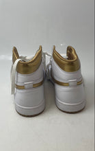Load image into Gallery viewer, Nike Womens Air Jordan 1 Retro High OG White Gold Tone Sneaker Shoes Size 10