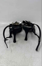 Load image into Gallery viewer, Via Spiga Womens Black Leather Buckle Stiletto Heel Strappy Sandals Size 6.5M