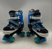 Load image into Gallery viewer, Taiker Unisex Kids Black Blue White Adjustable Four Wheeled Roller Skates 34-37