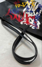 Load image into Gallery viewer, DKNY Womens Bryant Park Black Graffiti Print Double Handle Shoulder Tote Bag