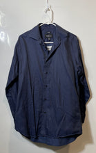 Load image into Gallery viewer, Awearness Kenneth Cole Mens Navy Blue Long Sleeve Button-Up Dress Shirt Sz 15.5
