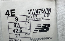 Load image into Gallery viewer, New Balance Mens 475 MW475VW White Low Top Hook & Loop Sneaker Shoes Size 9 4E