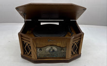 Load image into Gallery viewer, Vintage Emerson NR303TT Brown Portable 4-In-1 Stereo System Turntable Not Tested