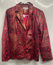 Load image into Gallery viewer, Bamboo Traders Womens Red Bronze Long Sleeve Three-Button Blazer Size Small