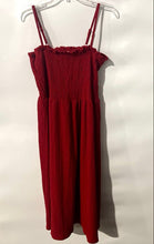 Load image into Gallery viewer, H&M Womens Red Square Neck Sleeveless Smocked Pullover Fit & Flare Dress Size XL