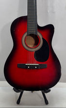 Load image into Gallery viewer, Black Red Cutaway 6-String Right Handed Classical Style Acoustic Guitar