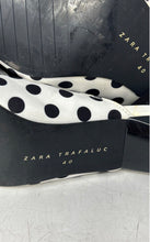 Load image into Gallery viewer, Zara Trafaluc Womens White Black Polka Dot Pointed Toe Slingback Heels Size 40