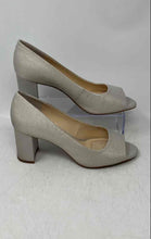 Load image into Gallery viewer, Alex Marie Womens Beige Leather Glitter Slip-On Peep Toe Pump Heels Size 8M