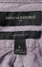Load image into Gallery viewer, Banana Republic Mens Lilac Cotton Collared Button-Up Shirt Size Small