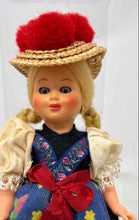 Load image into Gallery viewer, Blonde Hair Austrian Origin Doll Features A Straw Hat With Red Pompoms