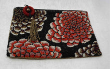 Load image into Gallery viewer, Jasper & Jeera Womens Multicolor Floral Zip Top Lined Beaded Pouch Wallet