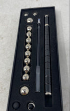 Load image into Gallery viewer, Black And Silver-Tone Magnetic Rings And Balls Fidget Pen Set With Box