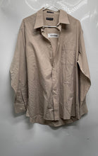Load image into Gallery viewer, Pierre Cardin Mens Taupe Long Sleeve Collared Dress Shirt Size 17.5 34/35