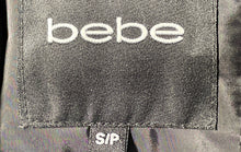 Load image into Gallery viewer, Bebe Womens Black Long Sleeve Chest Pockets Full-Zip Hooded Rain Jacket Size S