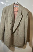 Load image into Gallery viewer, Claudio Morelli Mens Light Khaki Pockets Double Breasted 6-Button Blazer Size 42