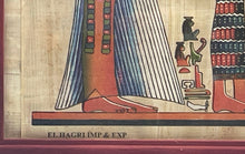Load image into Gallery viewer, Egyptian Papyrus Art Framed Ancient Pharaoh Hieroglyph Wall Decor Painting