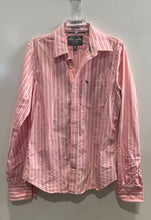 Load image into Gallery viewer, Abercrombie & Fitch Mens Pink White Striped Long Sleeve Button-Up Shirt Size M