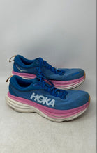 Load image into Gallery viewer, Hoka One One Bondi 8 Womens Blue Pink Lace Up Running Shoes Sneakers Size 9B