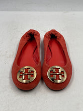 Load image into Gallery viewer, Authentic Tory Burch Womens Reva Orange Suede Slip-On Ballet Flats Size 5M Worn