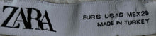 Load image into Gallery viewer, Zara Womens Beige Black Striped Cotton Knitted Blouse Top Size Small