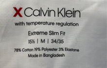 Load image into Gallery viewer, Calvin Klein Mens Blue Printed Extreme Slim Fit Dress Shirt Size Medium 15.5