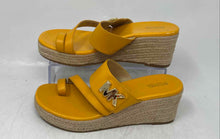 Load image into Gallery viewer, Michael Kors Womens Jilly Yellow Leather Wedge Heel Espadrille Sandals Size 7M