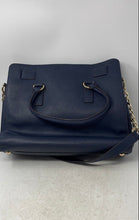 Load image into Gallery viewer, Michael Kors Womens Hamilton Blue Textured Leather Double Handle Lined Tote Bag