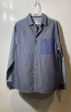 Load image into Gallery viewer, Zara Mens Navy Blue Cotton Long Sleeve Relaxed Fit Pockets Button-Up Shirt Sz M