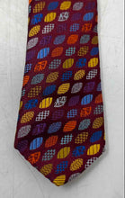 Load image into Gallery viewer, Holland & Sherry London Mens Red Blue Geometric Print Silk Designer Tie