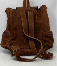 Load image into Gallery viewer, Unbranded Mens Brown Suede Adjustable Strap Drawstring Buckle Flap Backpack