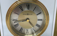 Load image into Gallery viewer, Vintage Howard Miller Gold Tone Roman Numeral Glass Face Mantel Clock Not Tested
