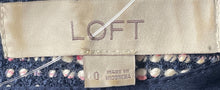 Load image into Gallery viewer, Loft Womens Black Boucle Tweed Short Sleeve Round Neck Back-Zip Mini Dress Sz 0