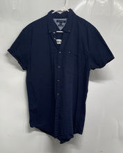 Load image into Gallery viewer, Tommy Hilfiger Mens Blue Cotton Short Sleeve New York Fit Button-Up Shirt Sz XL