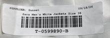 Load image into Gallery viewer, Zara Mens White Long Sleeve Notch Lapel Single-Breasted Two Button Blazer Sz 38