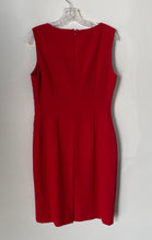 Load image into Gallery viewer, Calvin Klein Womens Red Sleeveless Pleated Back Zip Round Neck Sheath Dress Sz 8