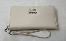 Load image into Gallery viewer, Steve Madden Womens Beige Leather Inner Divider Zip-Around Wristlet Wallet