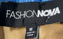 Load image into Gallery viewer, Fashion Nova Womens Blue Faux Leather Pockets Straight Leg Trouser Pants Size M