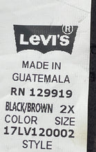 Load image into Gallery viewer, Levi's Mens Black Brown Silver-Tone Leather Adjustable Dress Belt Size 2X