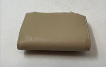 Load image into Gallery viewer, Monerief Womens Beige Pebbled Leather ID Window Flap Bifold Wallet