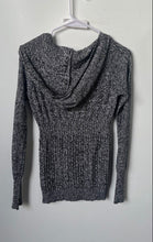 Load image into Gallery viewer, DKNY Jeans Womens Black White Long Sleeve Henley Neck Hooded Sweater Size XS
