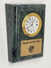Load image into Gallery viewer, Benchmark Table Clock Embedded in Marble Stone.