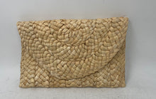 Load image into Gallery viewer, Unbranded Womens Beige Woven Straw Flap Mini Envelope Clutch Purse
