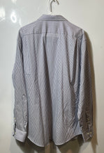 Load image into Gallery viewer, Tommy Hilfiger Mens Blue White Athletic Fit Stretch Dress Shirt Size 18 34/35