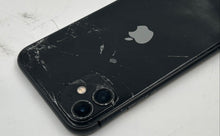Load image into Gallery viewer, Apple iPhone 11 Black Smartphone Cracked Screen And Back Powers On For Parts