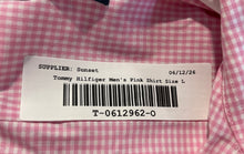 Load image into Gallery viewer, Tommy Hilfiger Mens Pink Gingham Long Sleeve Spread Collar Dress Shirt Size L