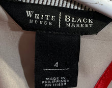 Load image into Gallery viewer, White House Black Market Womens Black White Striped One-Button Blazer Size 4