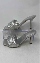 Load image into Gallery viewer, Vince Camuto Womens Brelanie Gray Woven Leather Stiletto Heel Mule Sandals 5.5M