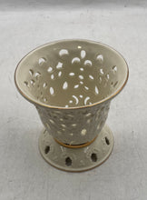 Load image into Gallery viewer, Lenox Beige Pierced Floral Design Handcrafted Decor Votive Tealight Candleholder