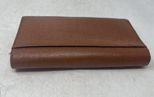 Load image into Gallery viewer, Lauren Ralph Lauren Womens Brown Textured Leather Foldable Clutch Wallet