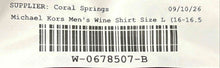 Load image into Gallery viewer, Michael Kors Mens Wine Airsoft Stretch Slim Fit Dress Shirt Size L 16.5